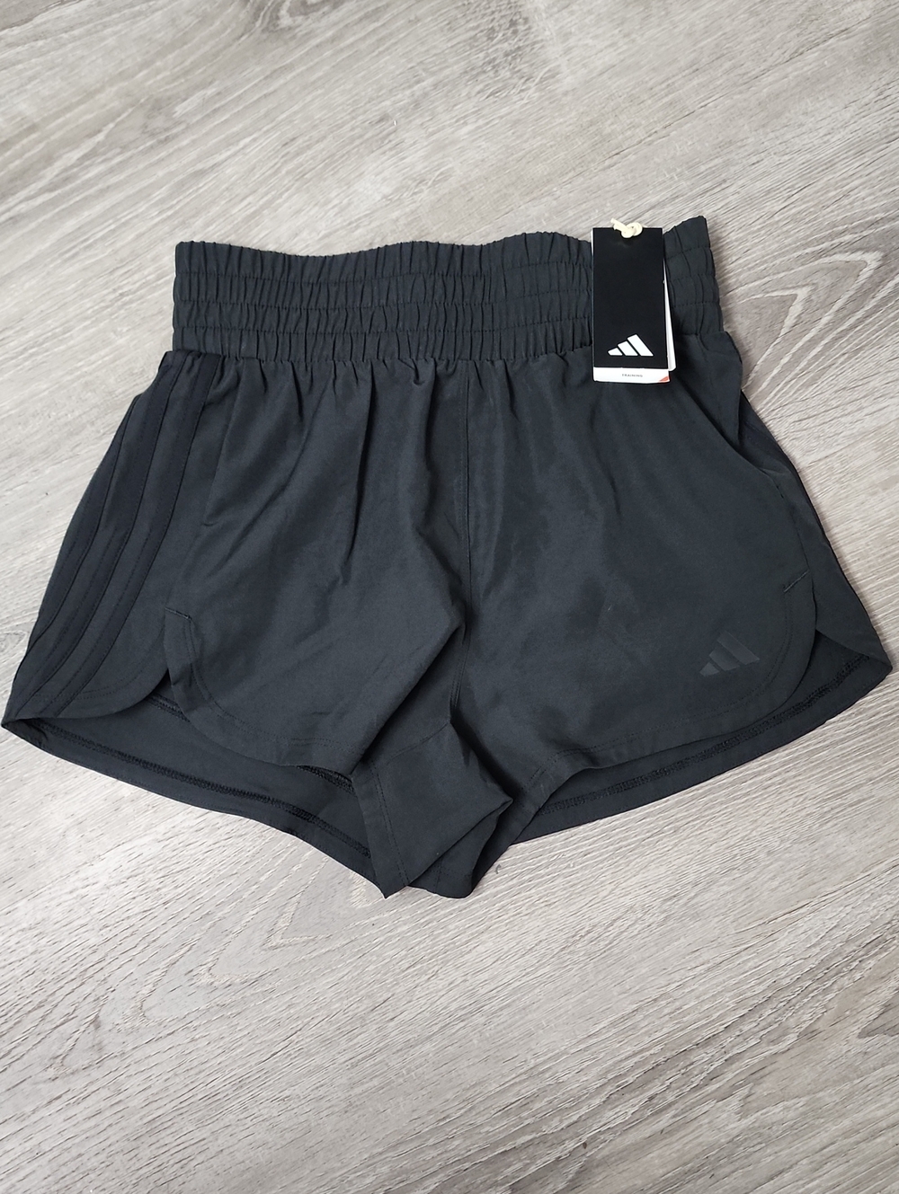 adidas Black Women's Pacer WVN High Athletic Shorts 3" Inseam Size XS New